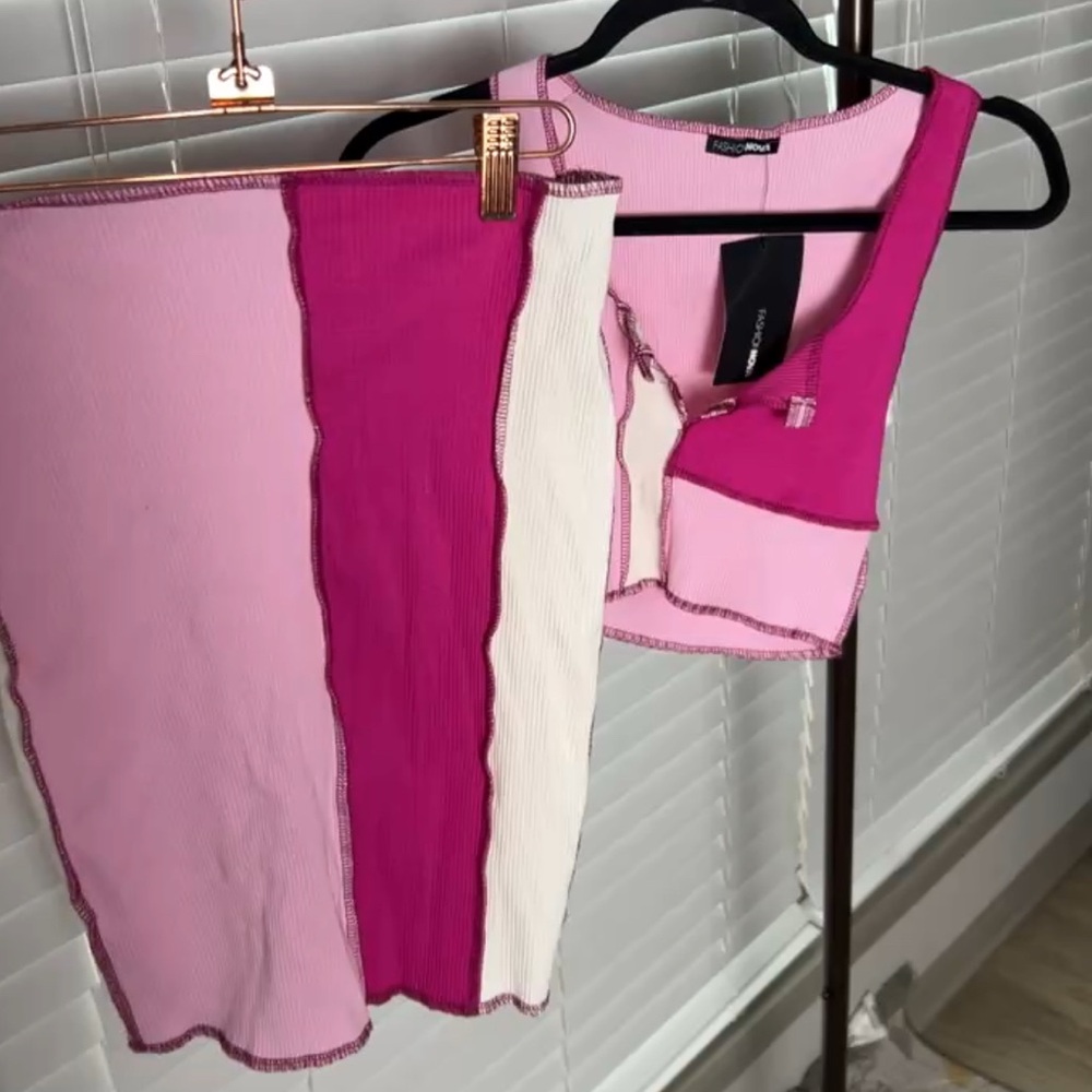 Lock You Down Color Block Skirt Set Fashion Set Bunble